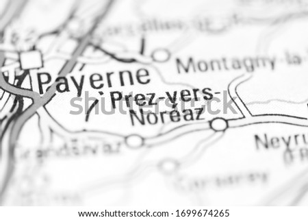 Prez vers Noreaz on a geographical map of Switzerland Stock fotó © 
