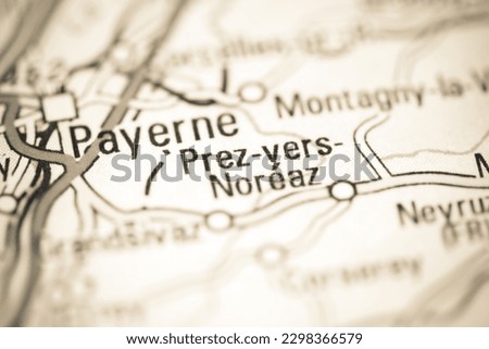 Prez vers Noreaz on a geographical map of Switzerland Stock fotó © 