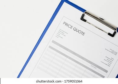 Price quote document. Close-up view of quotation. Commercial documentary - Shutterstock ID 1759051064
