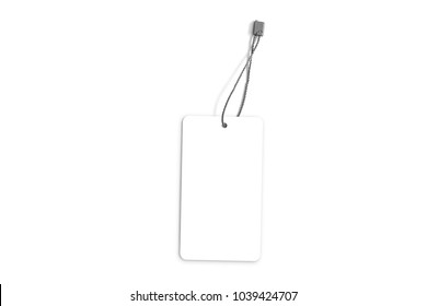 Price tag mock up, white blank brand label isolated on white