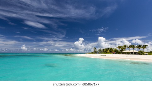 Prickly Island In Anguilla Beach, Caribbean