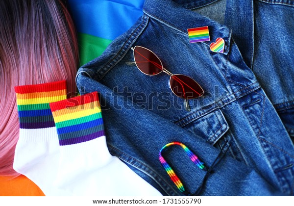 Far forræder Taknemmelig Pride Accessories Wig Glasses Lgbt Flag Stock Photo (Edit Now) 1731555790