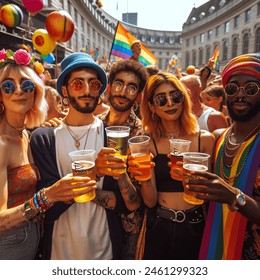 pride festival attendees enjoying a strongbow cider