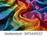 Pride Flag, Rainbow fabric, pride month concept, LGBTQ, colors, fashion textile texture