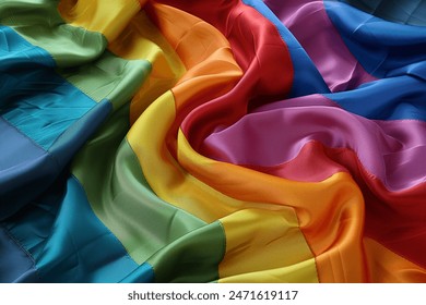 Pride Flag, Rainbow fabric, pride month concept, LGBTQ, colors, fashion textile texture - Powered by Shutterstock