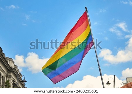 Rainbow flag on a house