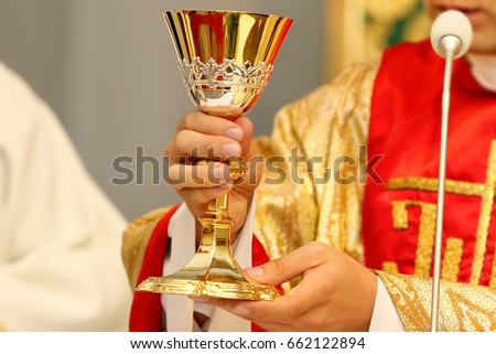 Priest celebrate mass at the church
