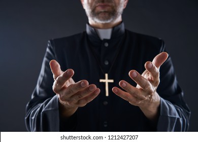 Priest Open Hands Arms Praying Offering Oblation