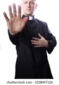 Priest Stopping Someone His Hand On Stock Photo 1028047126 | Shutterstock