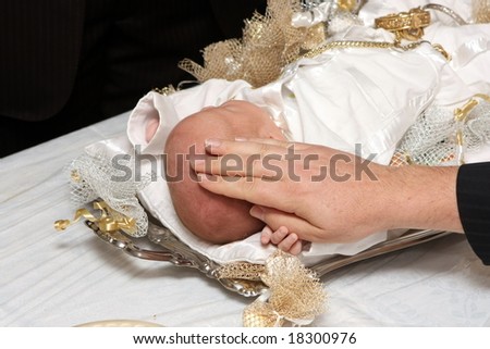 Priestly Blessing is given to a Jewish Baby at a Redemption Ceremony
