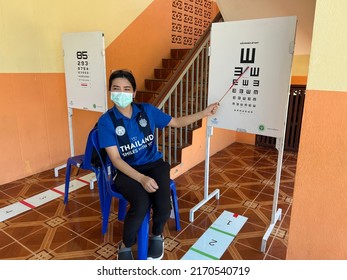 Primary Care Team , Physical Examination, VA Eyes , Eye Examination, Hct , At School, 22 June 2022, Buriram Province.