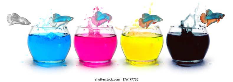Primary colors CMYK, ink for print publishing. - Shutterstock ID 176477783