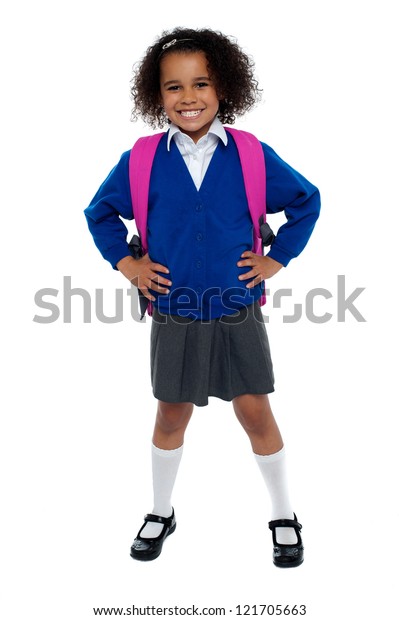 Primary School Girl Posing Confidently Hands Stock Photo (Edit Now ...