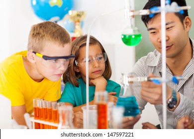 Primary Students In Science Class With Teacher