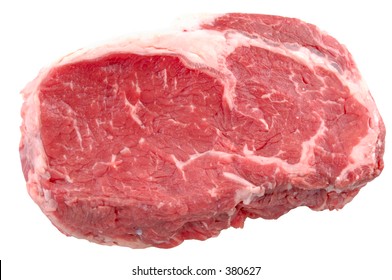 A Prime Cut Of Ribeye Beef Steak. Isolated.