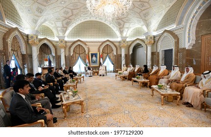 The Prime Minister, Shri Narendra Modi And The Crown Prince Of Abu Dhabi, Sheikh Mohammed Bin Zayed Al Nahyan At The Delegation Level Talks, In UAE On August 24, 2019.