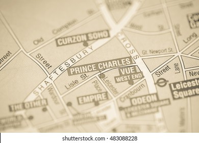 Prince Charles Cinema. London, UK Map.