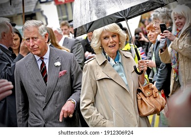 Prince Charles And The Duchess Of Cornwall Visit The Book Town Of Hay-On-Wye On The Welsh Border During The Prince Charles's Annual Tour Of Wales On The 24th Of May 2013
