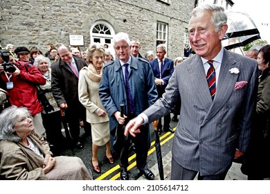Prince Charles And The Duchess Of Cornwall Visit The Book Town Of Hay-On-Wye On The Welsh Border During The Prince Charles's Annual Tour Of Wales On The 24th Of May 2013.