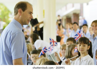 Prince Edward, Earl Of Wessex, Visits A School. Taken In Singapore, September 2004.