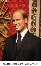 Prince William Stock Photo ,London, United Kingdom - March 20, 2017: Prince William Portrait  Wax Figure At Madame Tussauds Museum London Stock, Photo, Photograph, Image, Picture