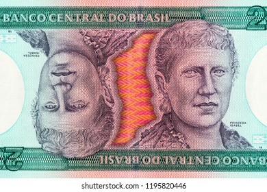 Princesa Isabel - Princess Imperial Of Brazil. Portrait From Brazil 200 Cruzeiros 1986 Banknote. 
