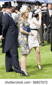 Princess Beatrice And Prince Eugenie Attending The Epsom Derby Meeting At Epsom Downs Racecourse In Surrey. 4th June 2011.  05/06/2011  Picture By: Simon Burchell / Featureflash