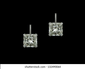 Princess diamonds earrings
