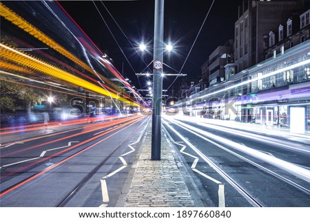 Princess Street in Edinburgh by night