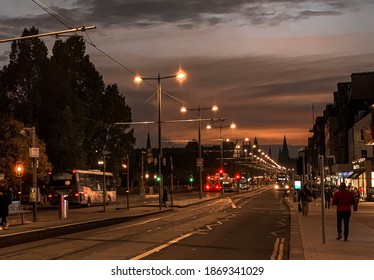 Princess Street while sunsets, Edinburgh-Scotland