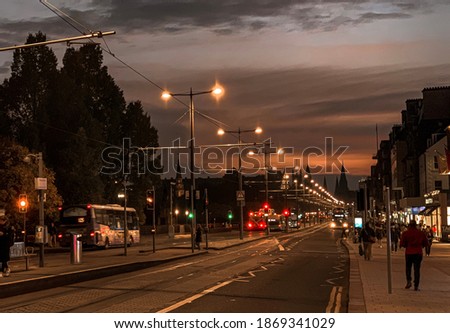 Princess Street while sunsets, Edinburgh-Scotland