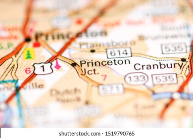 Princeton Jct. New Jersey. USA On A Geography Map