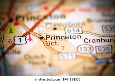 Princeton Jct. New Jersey. USA On A Geography Map