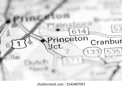 Princeton Jct. New Jersey. USA On A Geography Map