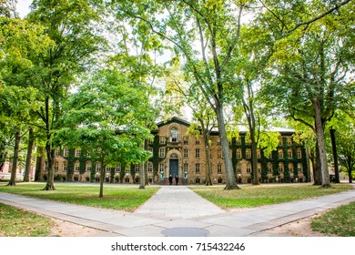 Princeton, New Jersey - September, 2016 : Nassau Hall, The Oldest Building At Princeton University, Princeton University Is A Private Ivy League University In New Jersey, USA.