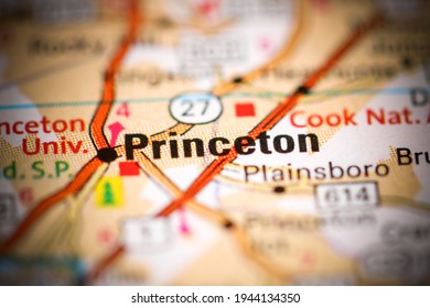 Princeton. New Jersey. USA On A Geography Map