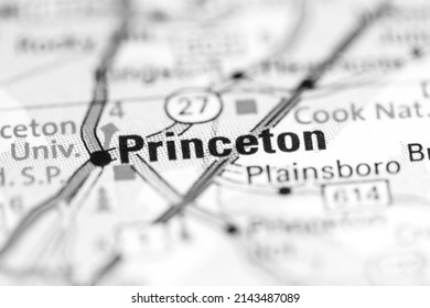 Princeton. New Jersey. USA On A Geography Map