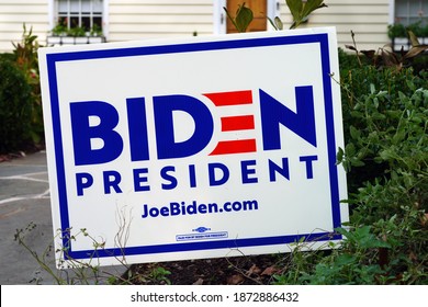 PRINCETON, NJ -15 OCT 2020- View Of A Democratic Biden Harris Lawn Sign During The 2020 Presidential Electoral Campaign In The United States.