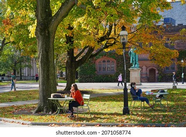 PRINCETON, NJ -31 OCT 2021- Colorful Autumn Foliage On The Campus Of Princeton University, In New Jersey, United States.