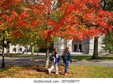 PRINCETON, NJ -31 OCT 2021- Colorful Autumn Foliage On The Campus Of Princeton University, In New Jersey, United States.