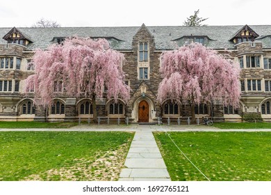 Princeton, NJ / USA - 4/3/2020: Empty Campus Of Princeton University During Coronavirus Quarantine At Day