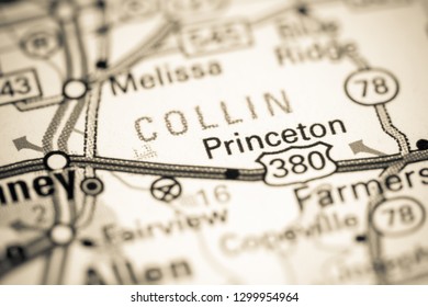 Princeton. Texas. USA On A Map