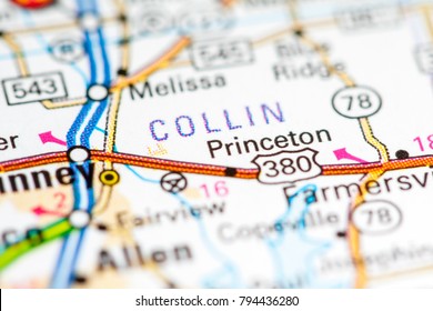 Princeton. Texas. USA On A Map