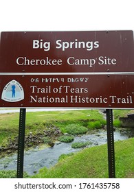 Princeton,Ky. USA. June 21,2020. Cherokee Camp Site Trail Of Tears Sign In Princeton Kentucky