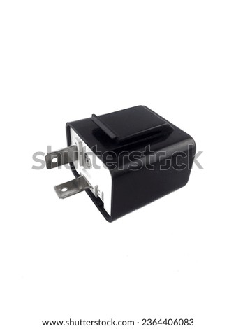 the principle of an electromagnetic relay to move a switch so that a small electric current can conduct higher voltage electricity. white background