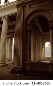 Prinsep Ghat On A Cold Foggy Morning, Calcutta (Kolkata), India