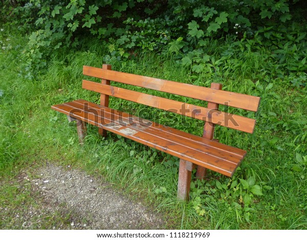 Print On Park Bench Wet Paint Stock Photo Edit Now 1118219969