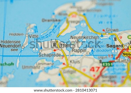 Printed Baltic coast map highlighting Trent Rappin and nearby harbors