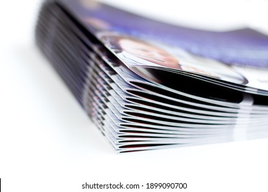 printed brochures with saddle stitching from the printing house - Shutterstock ID 1899090700