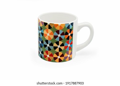 printed ceramic mugs isolated in white - Shutterstock ID 1917887903